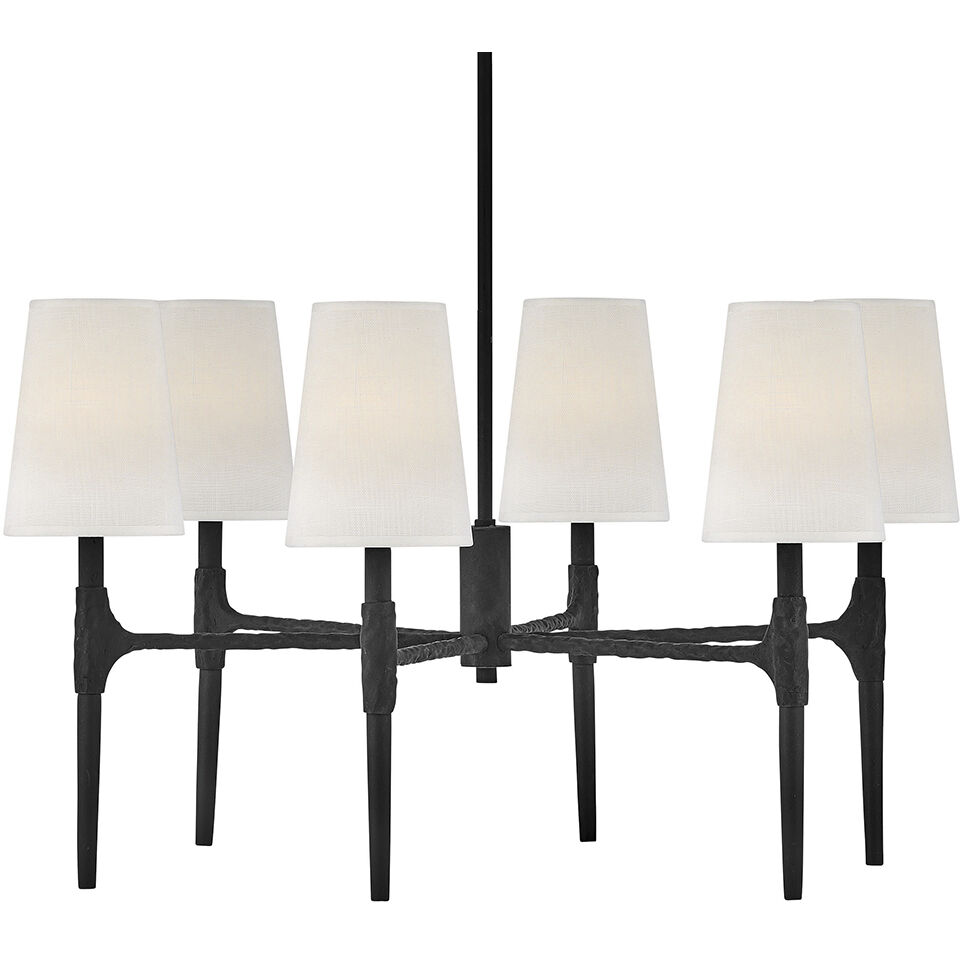 Beaumont 6 Light 28 inch Black Indoor Chandelier Ceiling Light