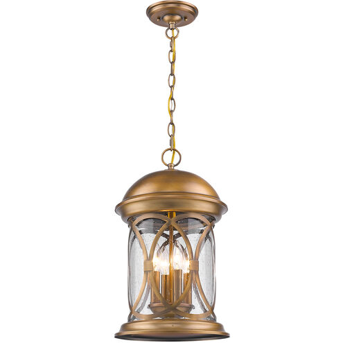 Lincoln 4 Light 11 inch Antique Brass Exterior Hanging Lantern