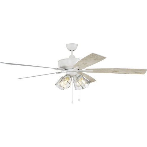 Super Pro 104 60 inch White with White/Washed Oak Blades Contractor Ceiling Fan