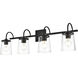 Avani 4 Light 33 inch Black Bath Sconce Wall Light