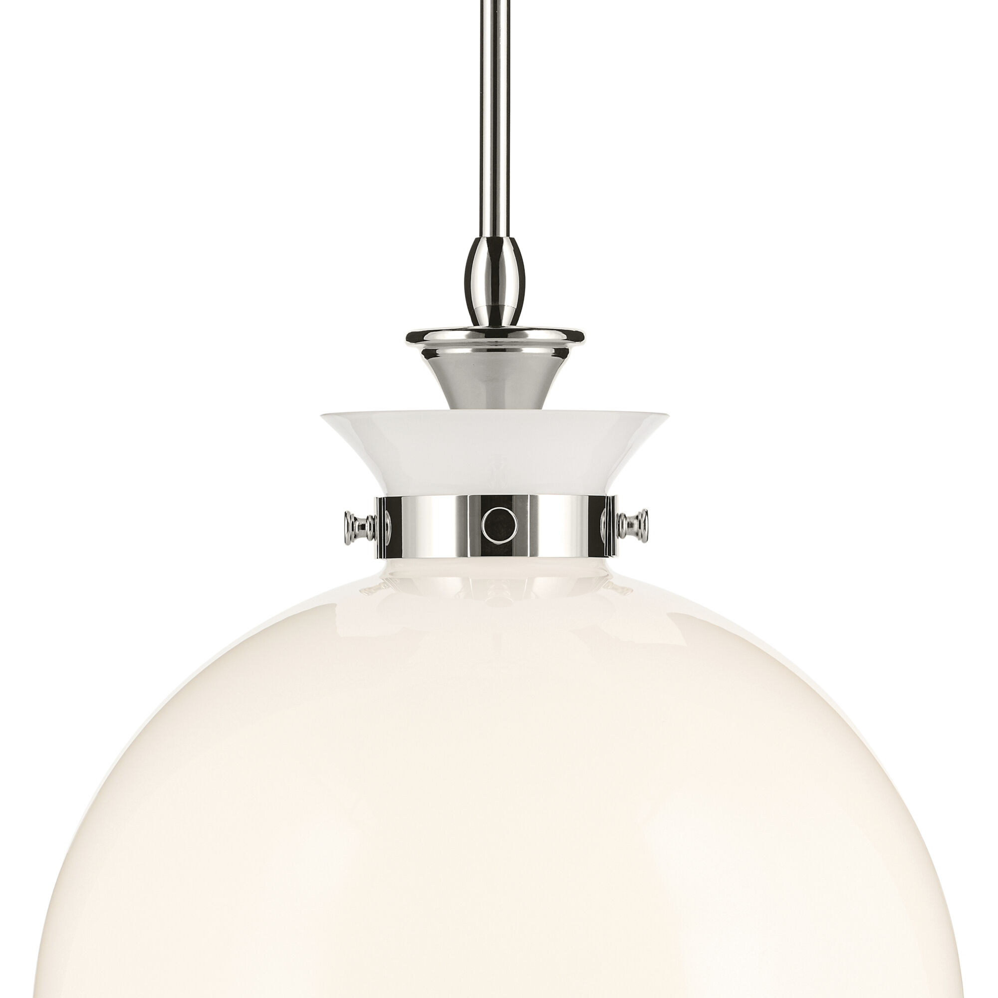 Laria 1 Light Polished Nickel Pendant Ceiling Light in Opal