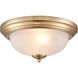 Basics 2 Light 13 inch Satin Gold Flush Mount Ceiling Light