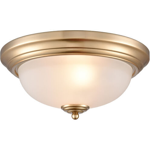 Basics 2 Light 13 inch Satin Gold Flush Mount Ceiling Light