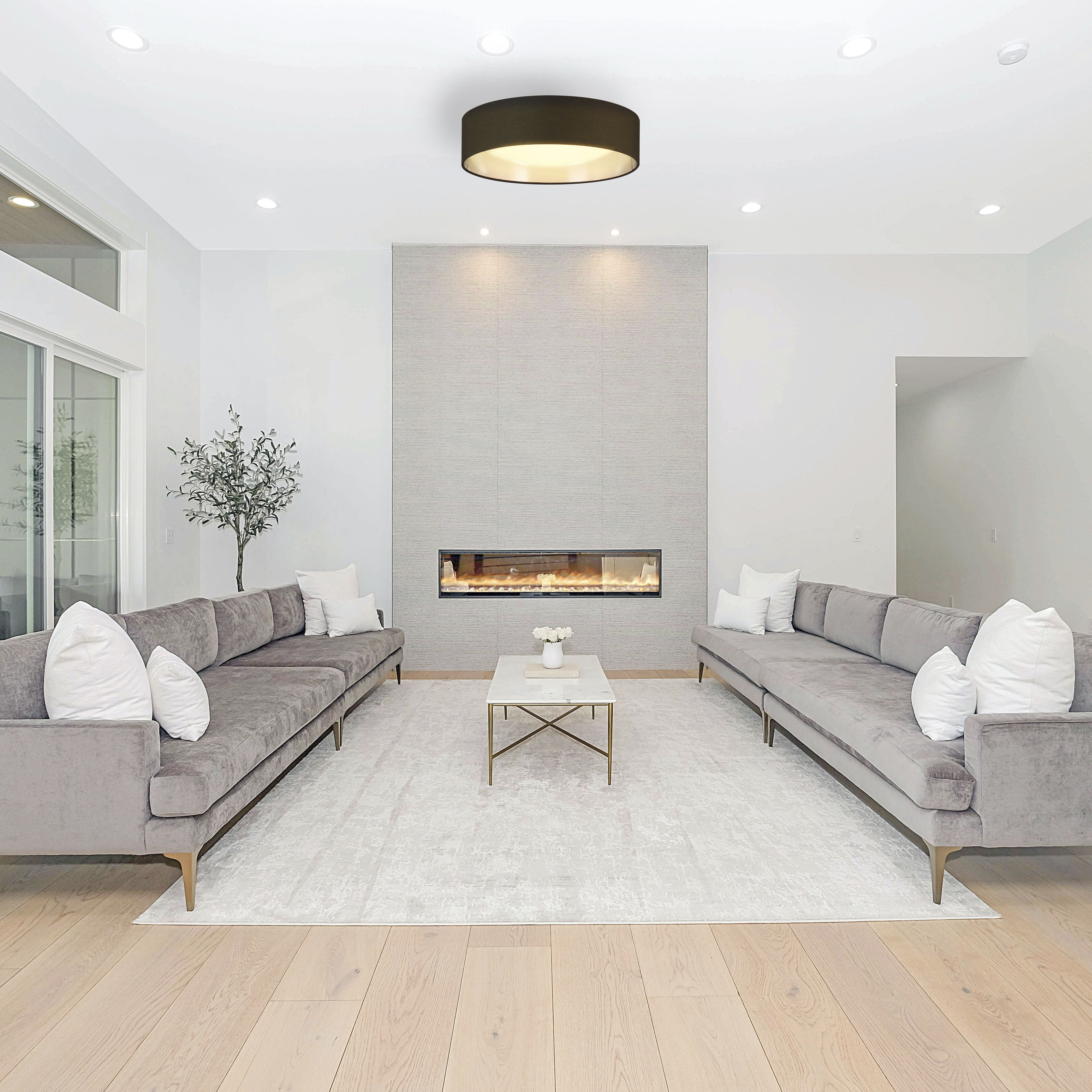 Orme LED 15.94 inch Black/Brushed Nickel Flush Mount Ceiling Light