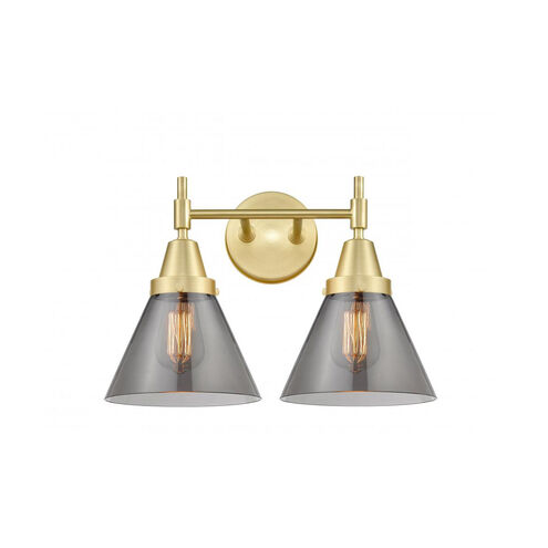 Caden LED 17 inch Satin Brass Bath Vanity Light Wall Light in Plated Smoke Glass