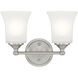 Bronson 2 Light 13 inch Brushed Nickel Vanity Light Wall Light