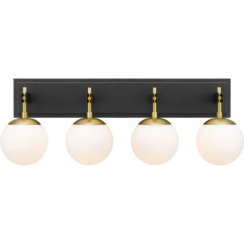 Allie 4 Light 30.25 inch Black/Satin Brass Bath Vanity Light Wall Light