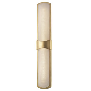 Valencia LED 5 inch Aged Brass ADA Wall Sconce Wall Light, Spanish Alabaster