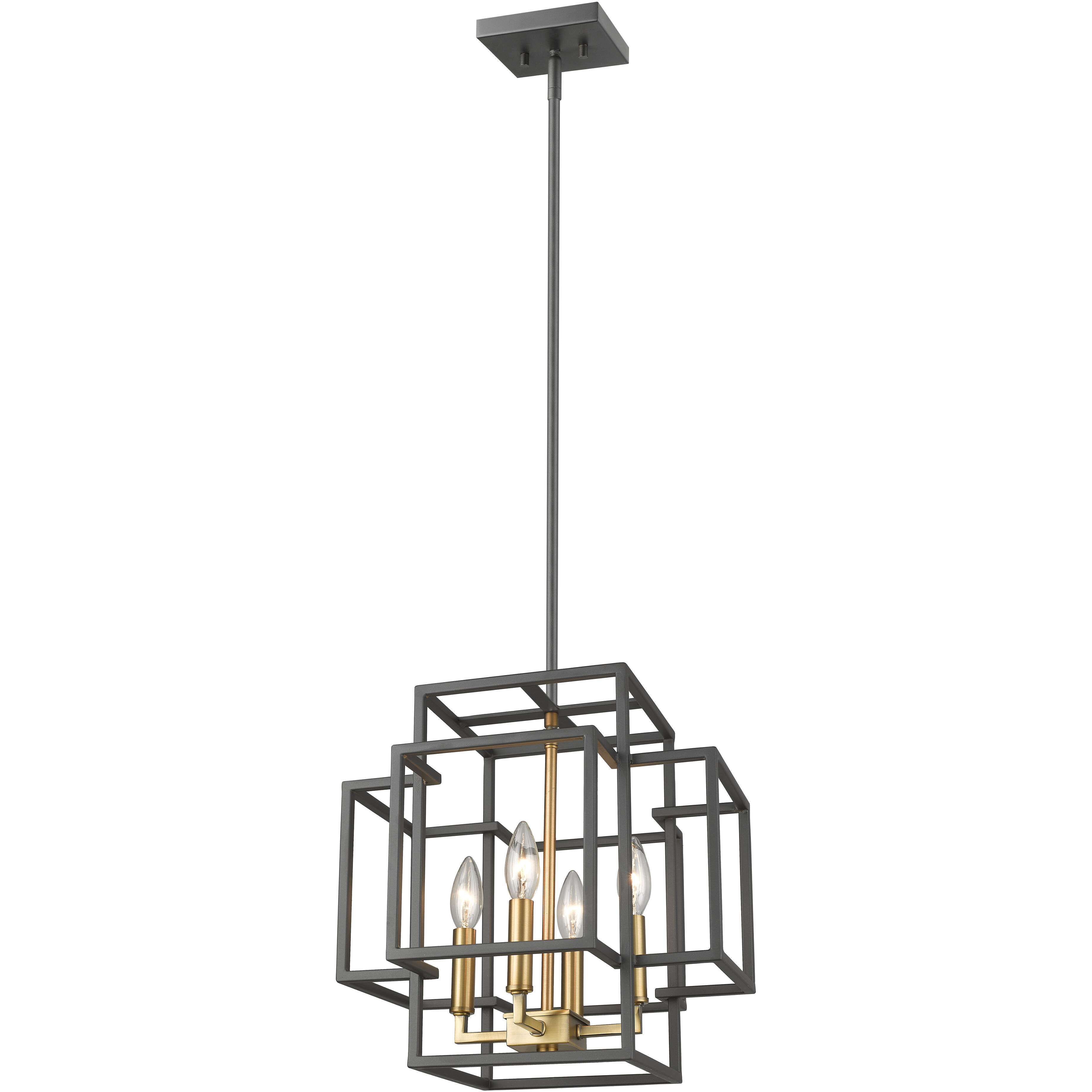 Titania 4 Light 14 inch Bronze and Olde Brass Pendant Ceiling Light