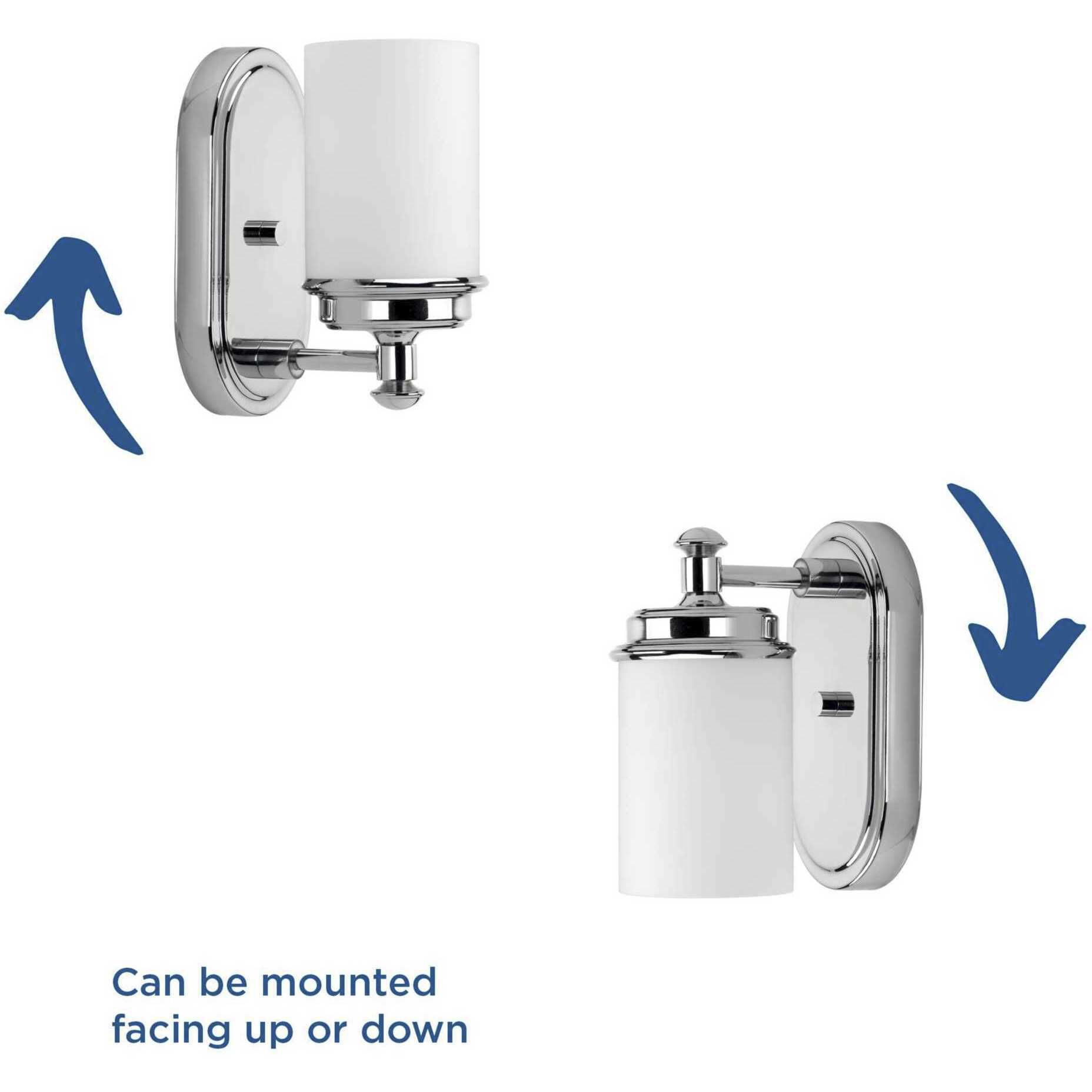 Glide 1 Light 5 inch Polished Chrome Bath Vanity Wall Light, Design Series