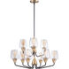 Goblet 9 Light 27 inch Bronze and Antique Brass Multi-Tier Chandelier Ceiling Light