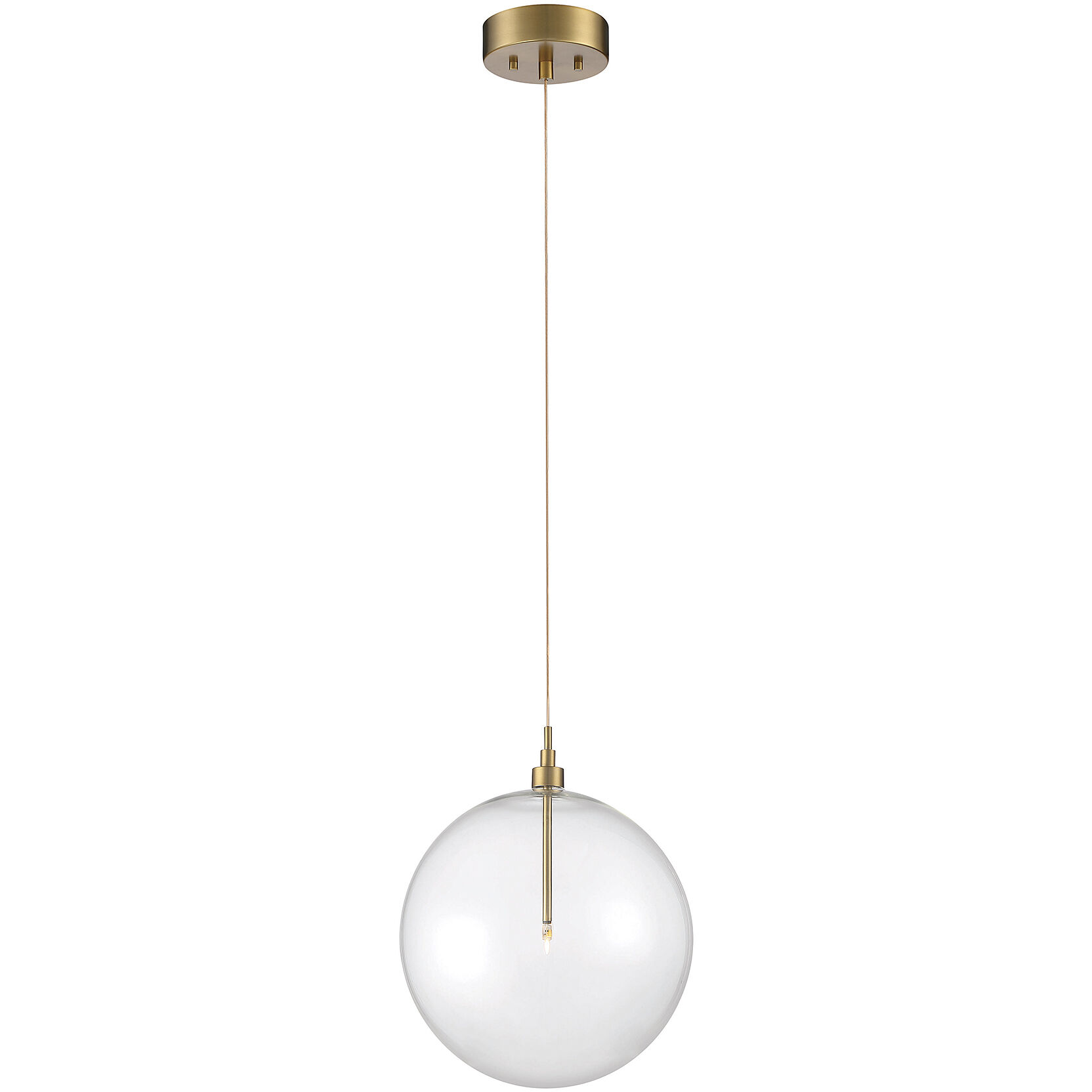 Modern LED 14 inch Natural Brass Pendant Ceiling Light