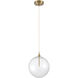 Modern LED 14 inch Natural Brass Pendant Ceiling Light