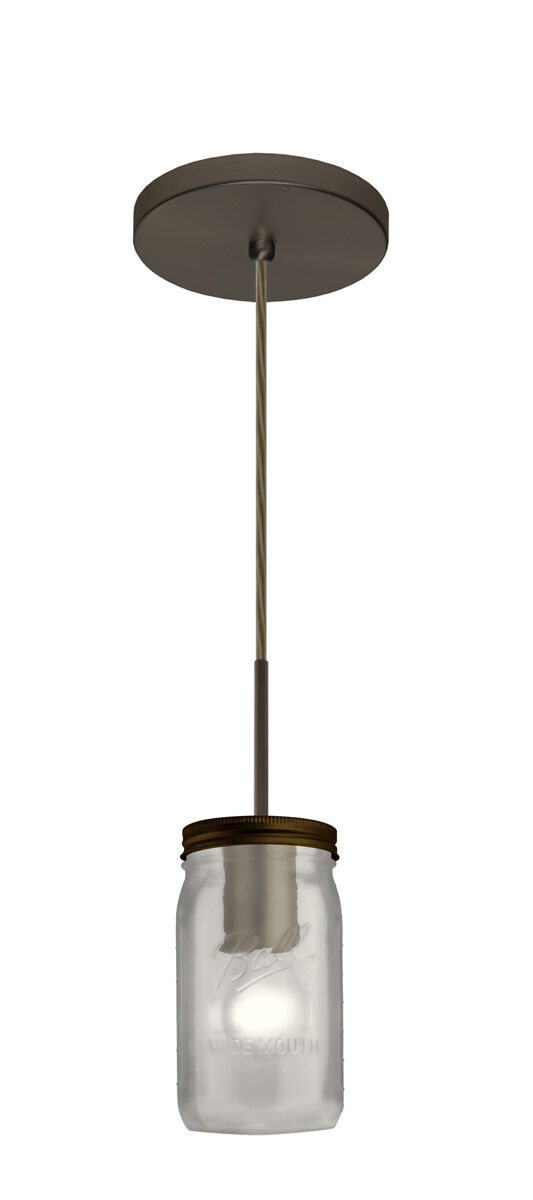 Milo 1 Light Bronze Pendant Ceiling Light in White Frost Glass