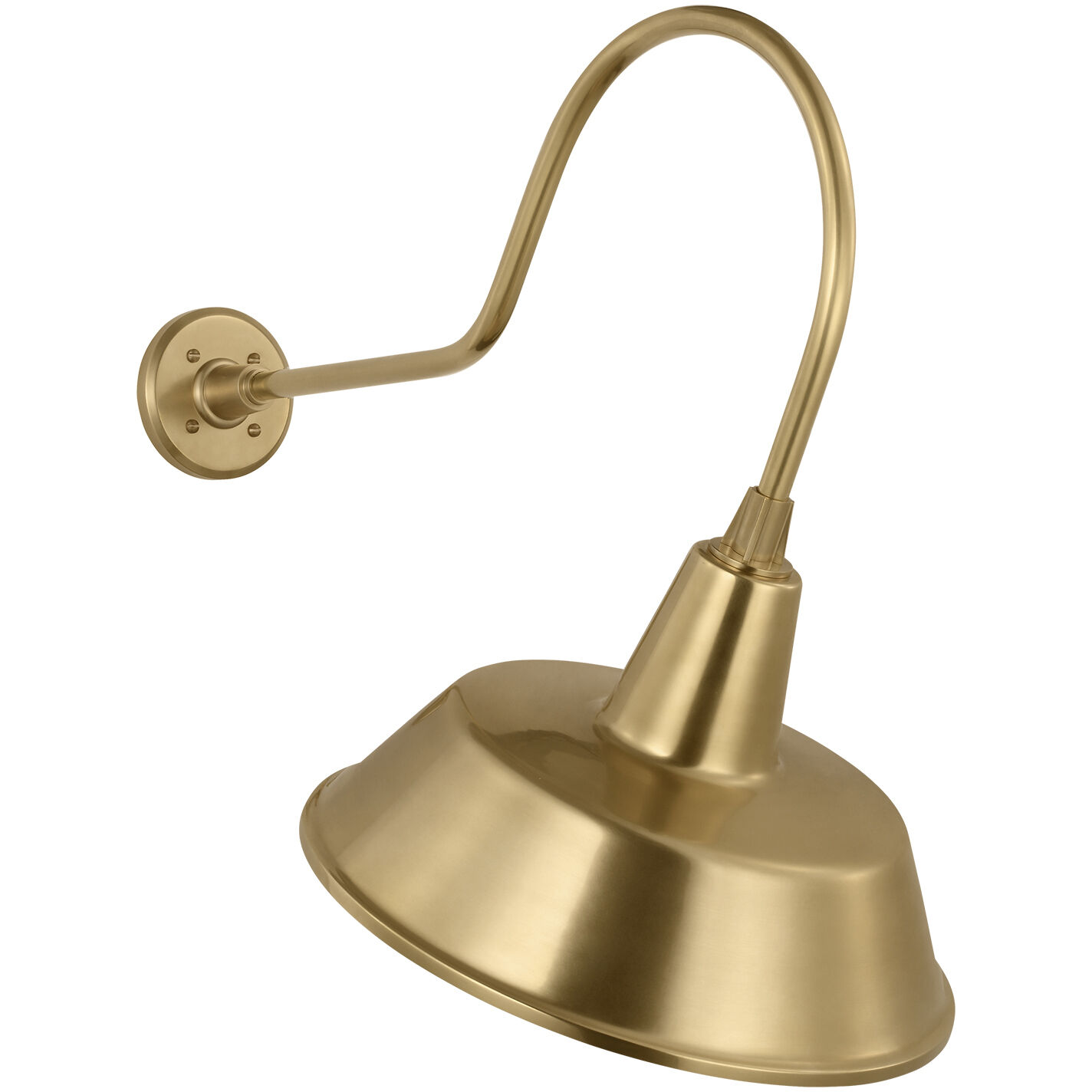 Thomas O'Brien Academy Barn Light LED 25 inch Hand-Rubbed Antique Brass Angled Flynn Barn Light in 16" Hand-Rubbed Antique Brass Bowers Shade