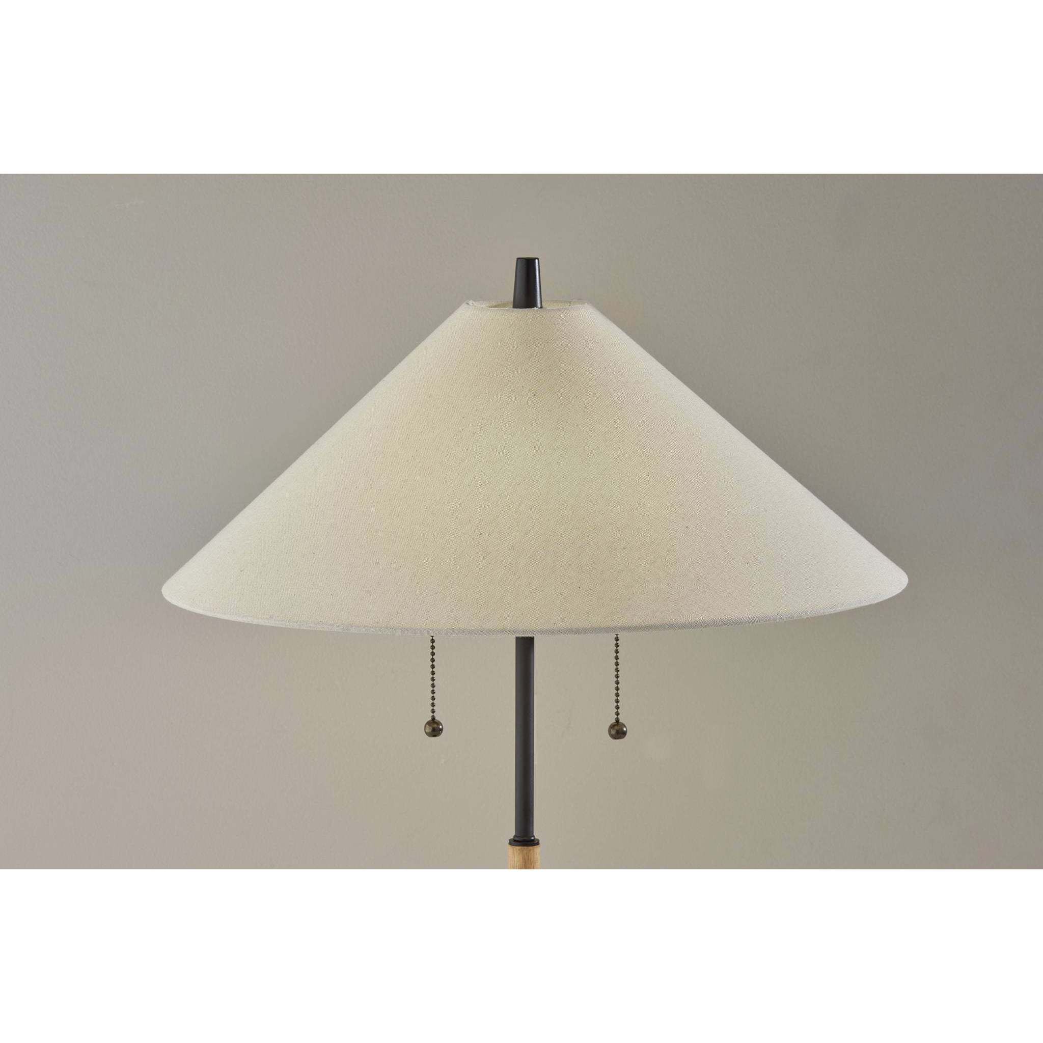 Palmer 24 inch 40.00 watt Black and Natural Wood Table Lamp Portable Light