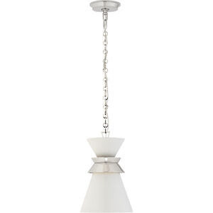 Chapman & Myers Alborg 1 Light 10 inch Polished Nickel Stacked Pendant Ceiling Light in Matte White, Small