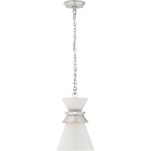 Chapman & Myers Alborg 1 Light 10 inch Polished Nickel Stacked Pendant Ceiling Light in Matte White, Small