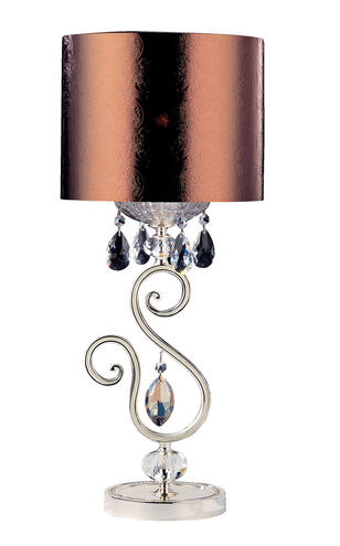 Allegri Signature 1 Light Table Lamp in Two-tone Silver with Firenze Clear Crystals 10858-017-FR001