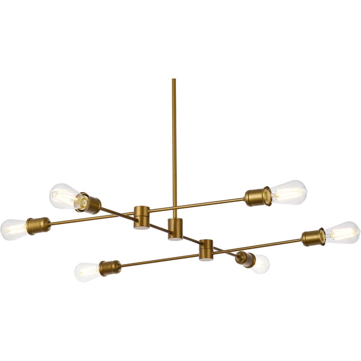 Xavier 6 Light 35 inch Brass Pendant Ceiling Light