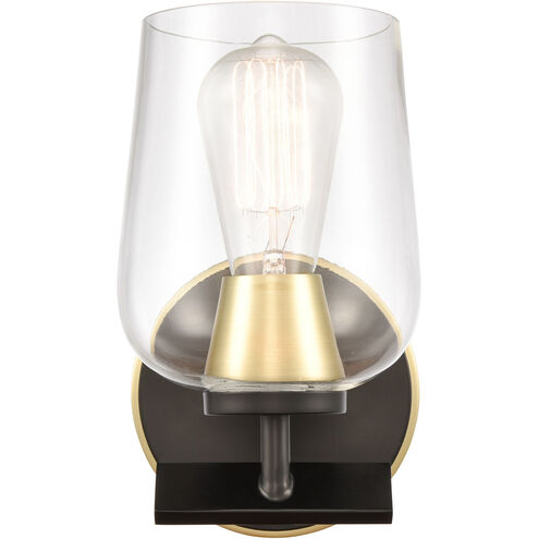 Remy 1 Light 5 inch Black Satin Brass Bath Vanity Light Wall Light in Clear Glass
