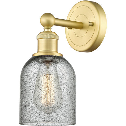 Caledonia 1 Light 5 inch Satin Gold Sconce Wall Light in Charcoal Glass