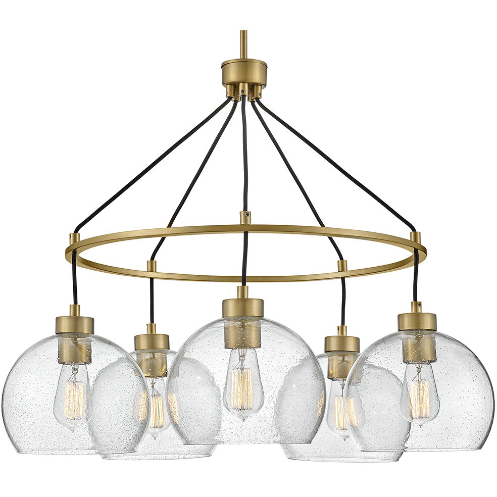 Rumi LED 30 inch Lacquered Brass Chandelier Ceiling Light