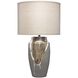 Landslide 32 inch 150.00 watt Matte Grey w/ Beige & White Drip Table Lamp Portable Light