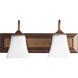Fort Worth 2 Light 18 inch Oiled Bronze Vanity Light Wall Light, Satin Opal