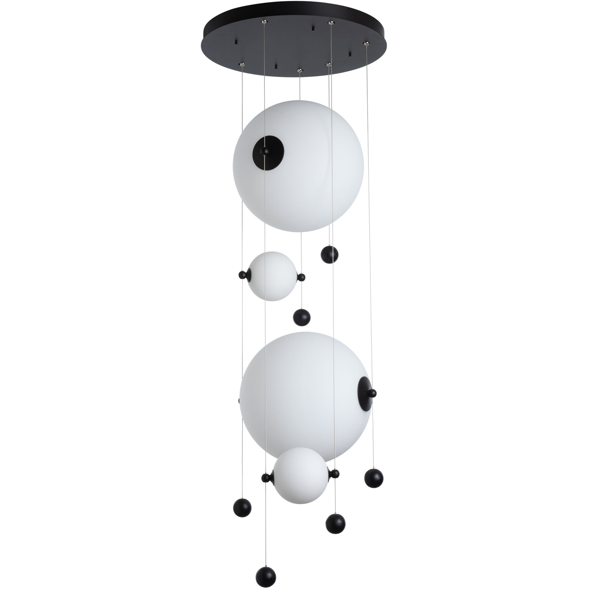 Abacus LED 19.8 inch Black Pendant Ceiling Light, Round - Open Box