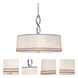 Button 3 Light 16.75 inch Chrome Pendant Ceiling Light