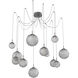 Gaia LED 19.4 inch Graphite Swag Multi-Pendant Ceiling Light in 3000K LED, Smoke