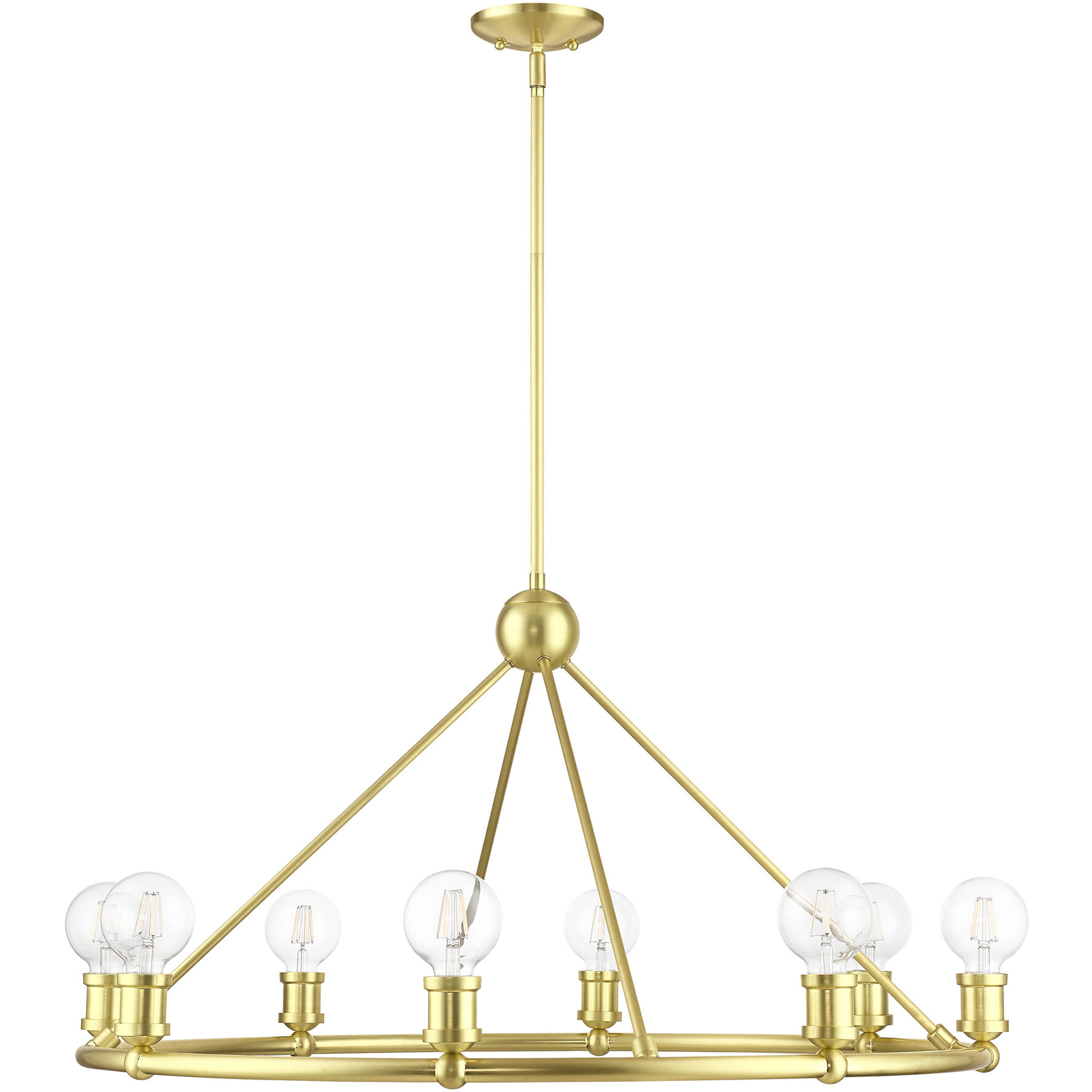 Lansdale 8 Light 34 inch Satin Brass Chandelier Ceiling Light