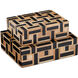 Aarna 8 inch Natural and Black Boxes, Set of 2