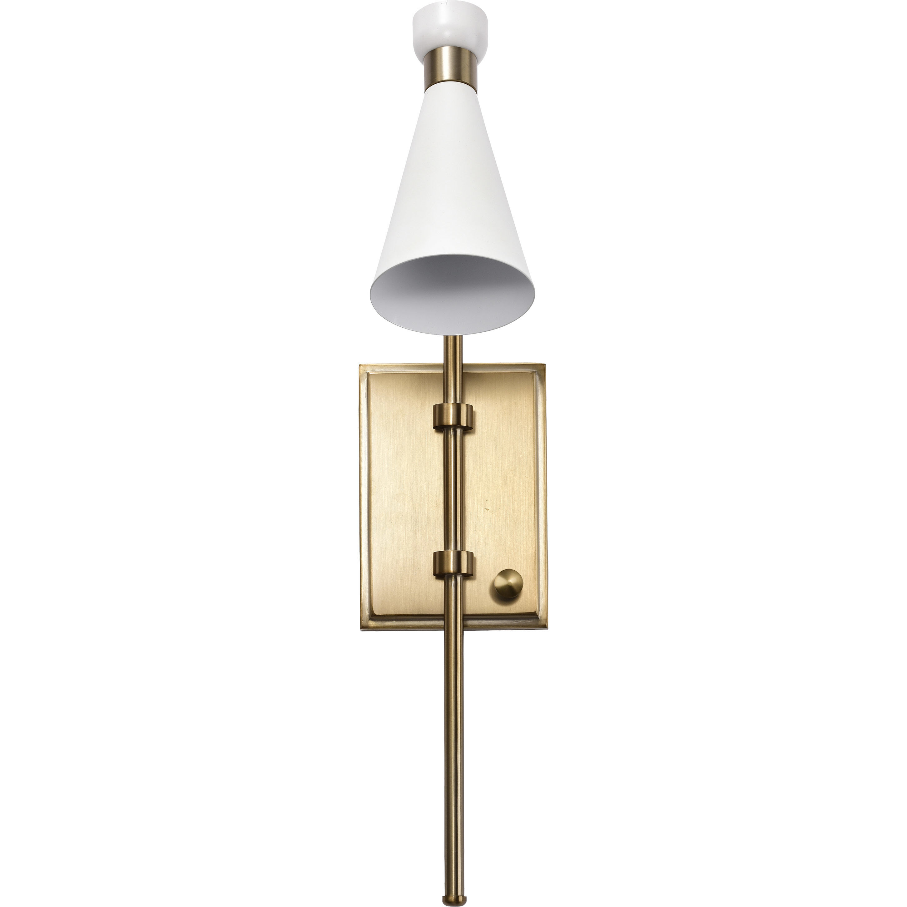 Prospect 1 Light 4.5 inch Matte White/Burnished Brass Bathroom Vanity Lights Wall Light