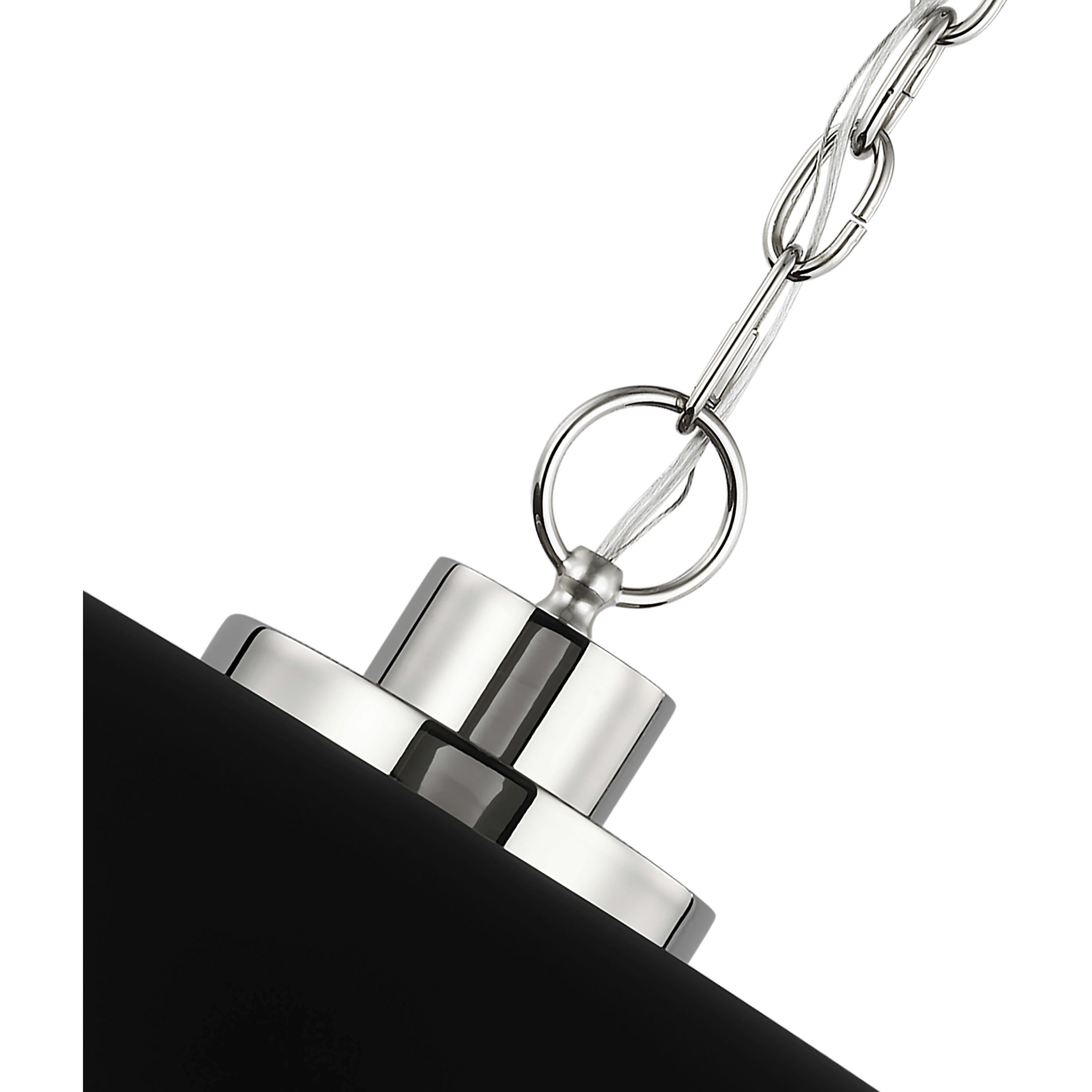 Colony 1 Light 20 inch Matte Black/Polished Nickel Pendant Ceiling Light