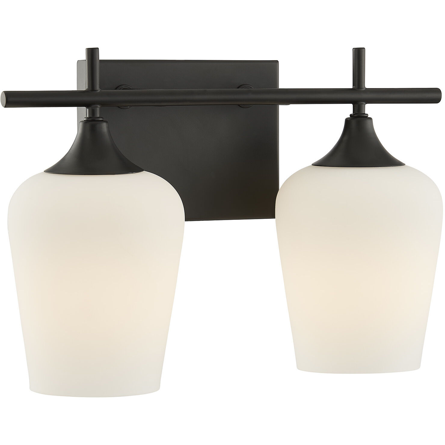 Octave 2 Light 13.75 inch Matte Black Bathroom Vanity Light Wall Light, Essentials