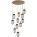 Meteo Incandescent 11 Light Novel Brass Chandelier Ceiling Light, Round Multi-Pendant