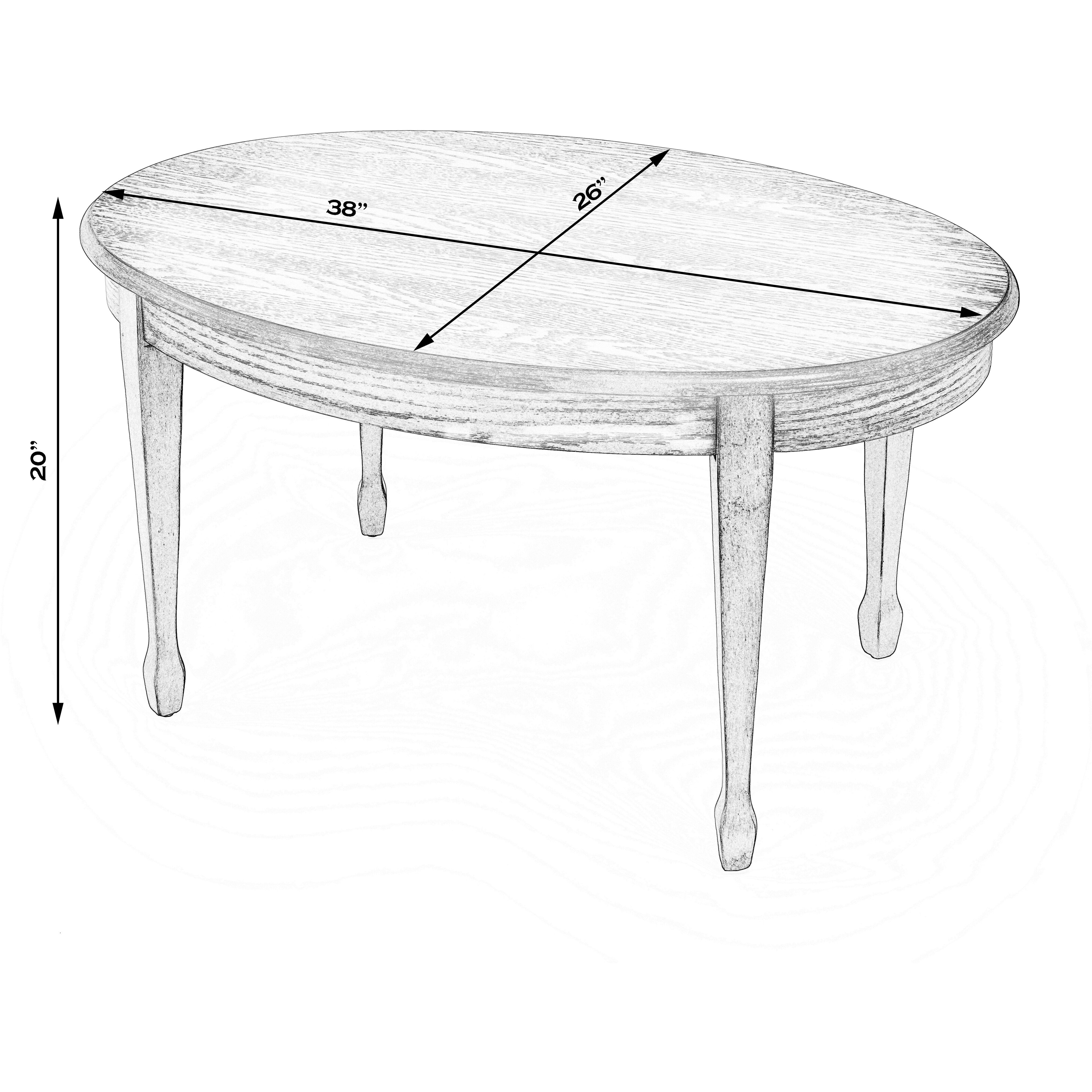 Clayton Oval Wood Coffee Table in Medium Brown