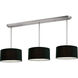 Albion 9 Light 60 inch Brushed Nickel Linear Chandelier Ceiling Light in Black Fabric