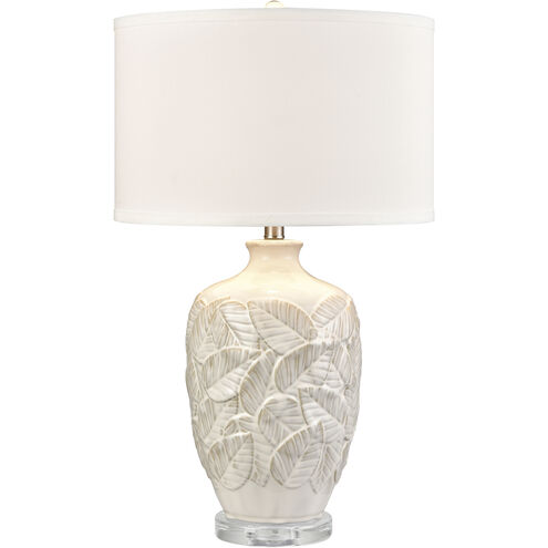 Goodell 27.5 inch 150.00 watt White Glazed with Clear Table Lamp Portable Light