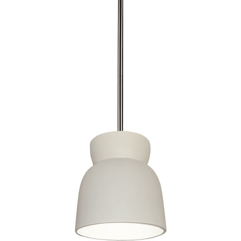 Radiance Collection 1 Light 7.5 inch Bisque with Brushed Nickel Pendant Ceiling Light