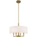 Meridian 4 Light 18 inch Antique Brass Pendant Chandelier Ceiling Light