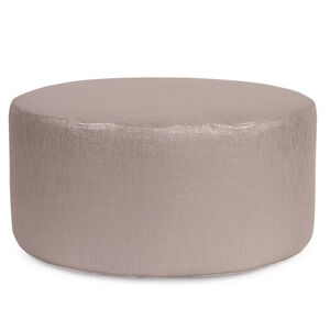 Universal Glam Pewter Round Ottoman Replacement Slipcover, Ottoman Not Included