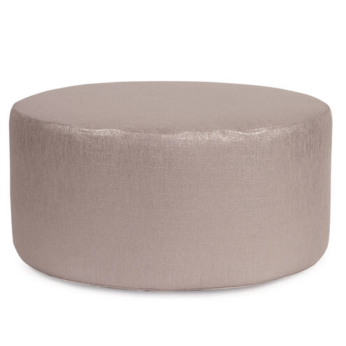 Universal Glam Pewter Round Ottoman Replacement Slipcover, Ottoman Not Included