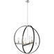 Mont Royal 8 Light 28 inch Satin Nickel and Graphite Pendant Ceiling Light