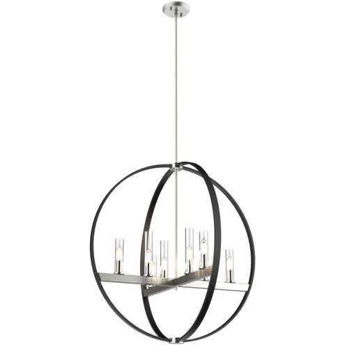 Mont Royal 8 Light 28 inch Satin Nickel and Graphite Pendant Ceiling Light