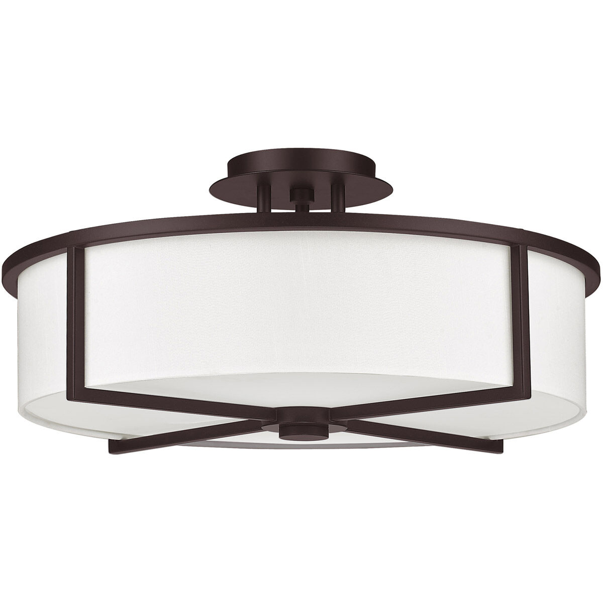 Wesley 4 Light 19 inch Bronze Semi-Flush Mount Ceiling Light