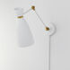 Carillon 1 Light 7 inch White and Satin Brass Wall Sconce Wall Light