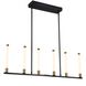 Infiniti 6 Light 42 inch Matte Black and Brass Island Light Ceiling Light